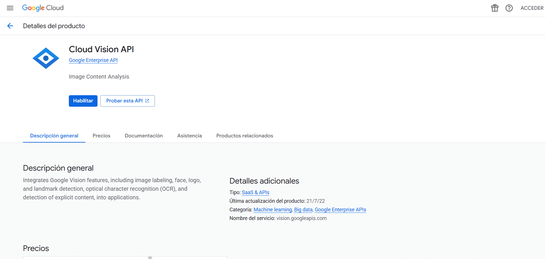 Cloud Vision API